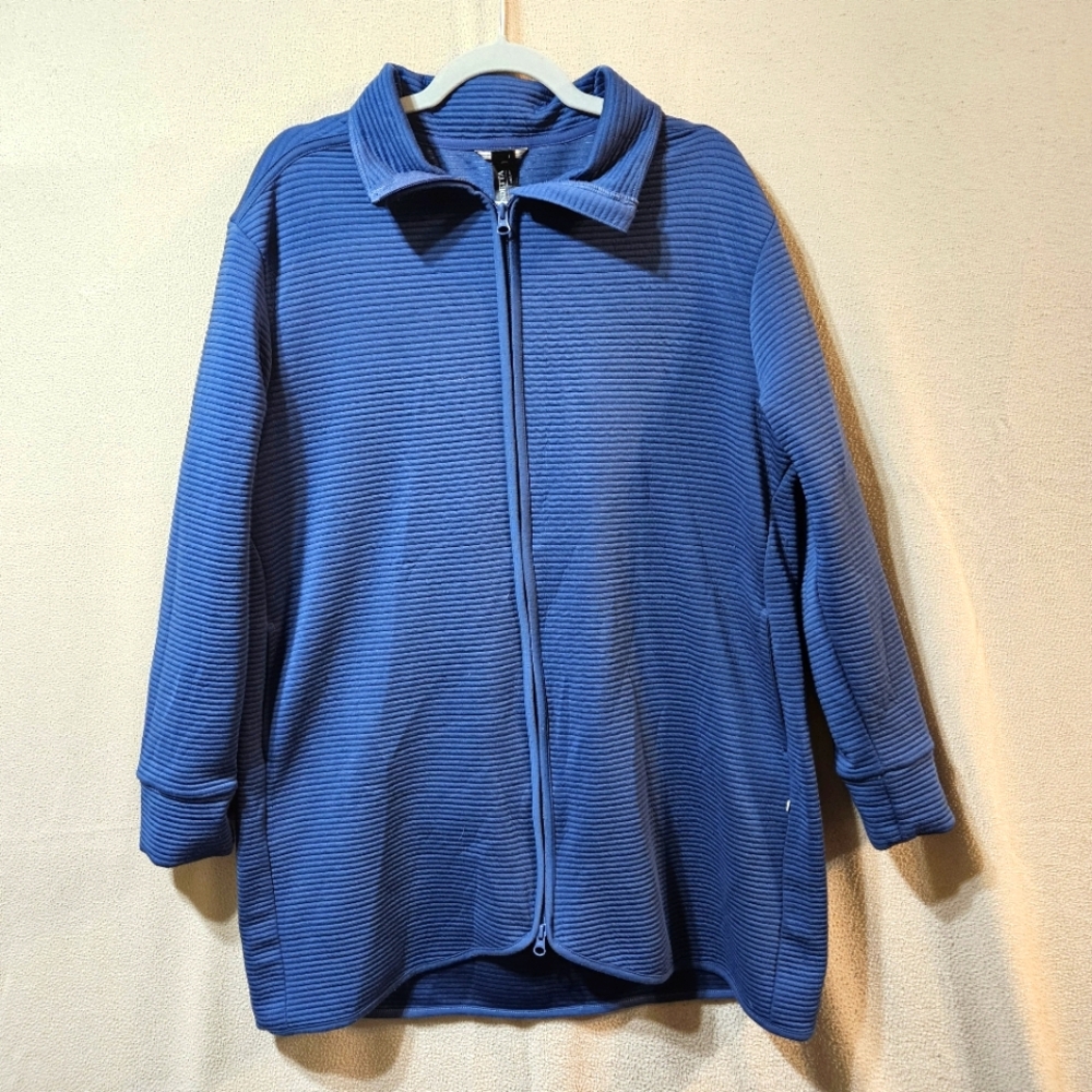Mondetta 2xl Blue Ribbed Full Zip Lightweight Jacket